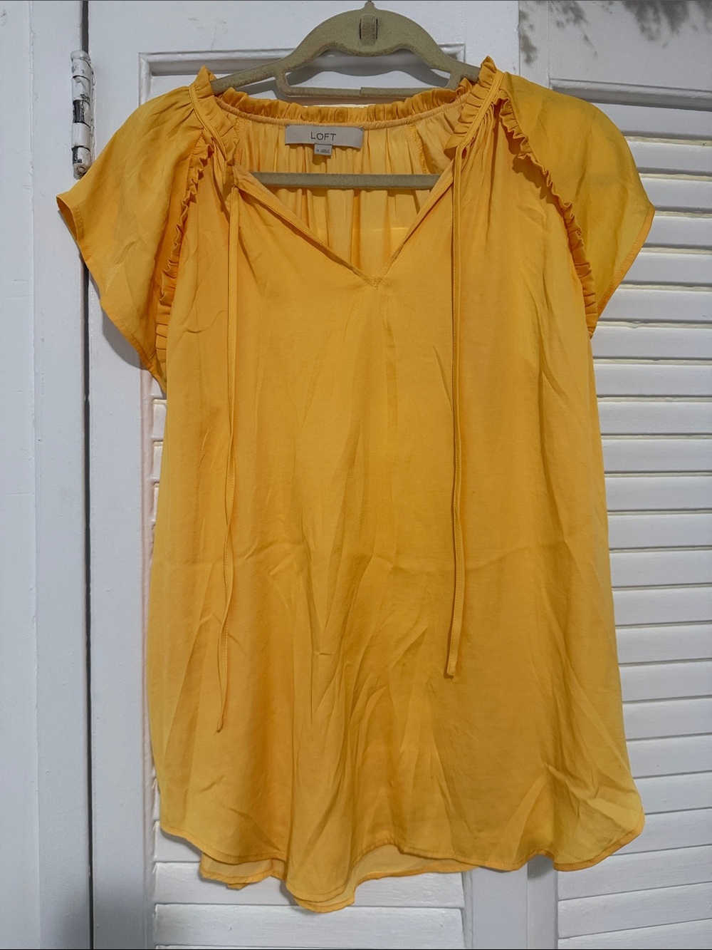 LOFT Ruffle Neck Top - Picture 2 of 5